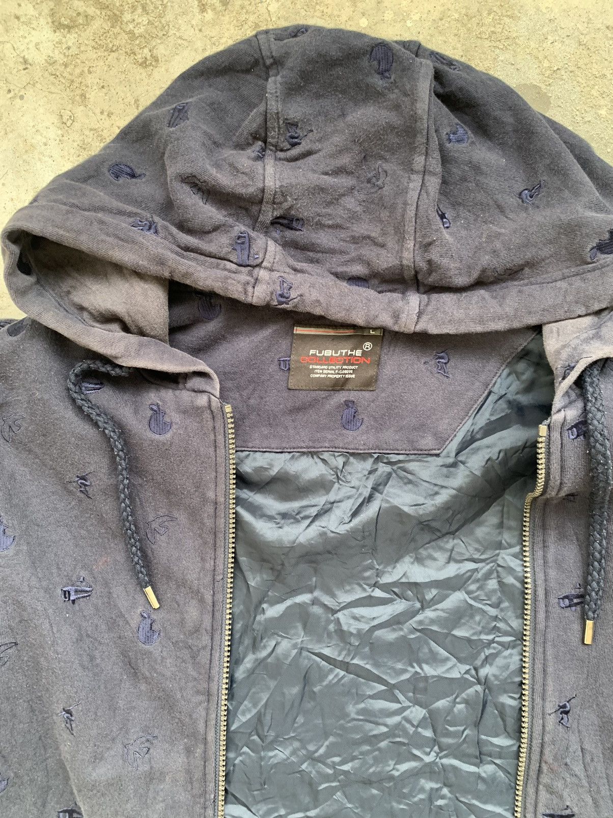 Fubu Y2k FUBU Monogram AOP Embroidery Zipper Hoodie Size US L / EU 52-54 / 3 - 5 Thumbnail