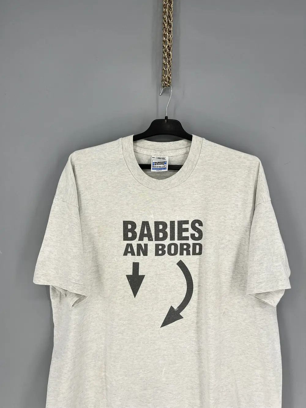 Band Tees × Vintage Vintage Y2K Humor “Babies An Bord“ Size US XXL / EU 58 / 5 - 6 Thumbnail