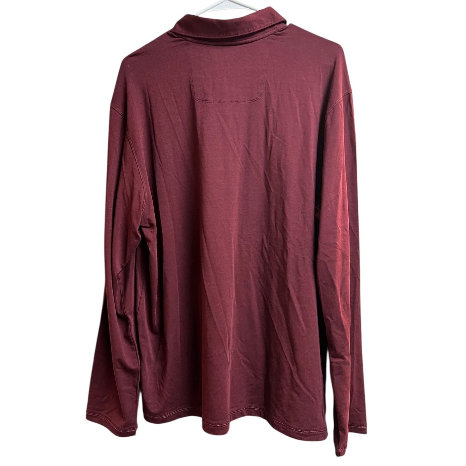 Tommy Bahama Tommy Bahama Long Sleeve Polo Shirt Burgundy Men's Large Size US L / EU 52-54 / 3 - 12 Thumbnail