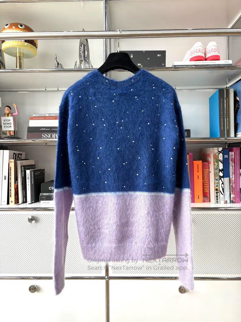Loewe Loewe 25ss Blue and Purple Patchwork Embroidered Logo Swea Size XS / US 0-2 / IT 36-38 - 3 Thumbnail