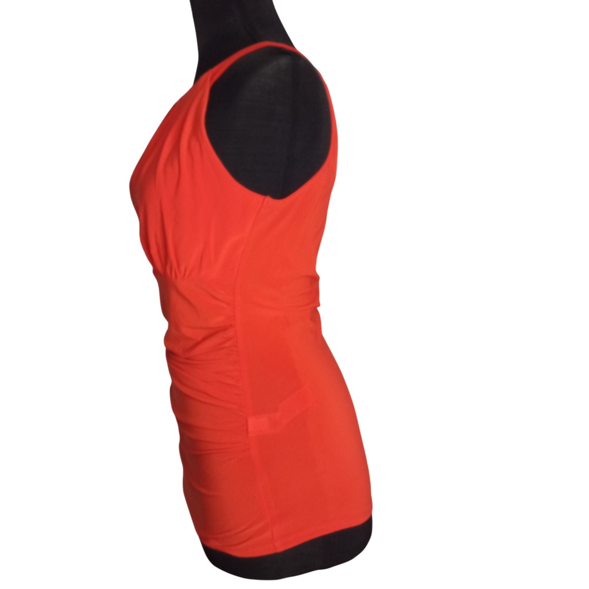 White House Black Market WHBM XS Halter Top Orange Sleeveless Keyhole Embellished Bea Size XS / US 0-2 / IT 36-38 - 2 Thumbnail