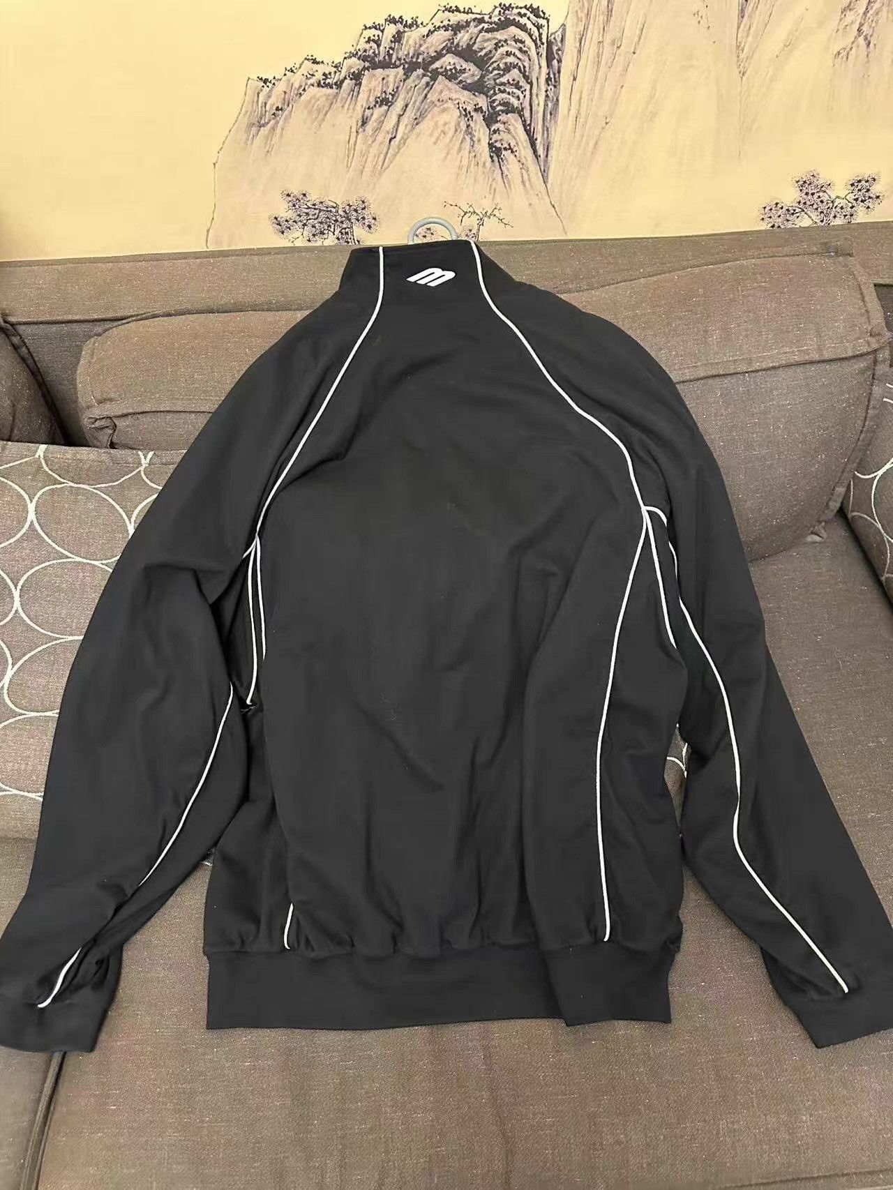 Balenciaga Black Zip-Up Light Jacket with White Trim Size US L / EU 52-54 / 3 - 3 Thumbnail