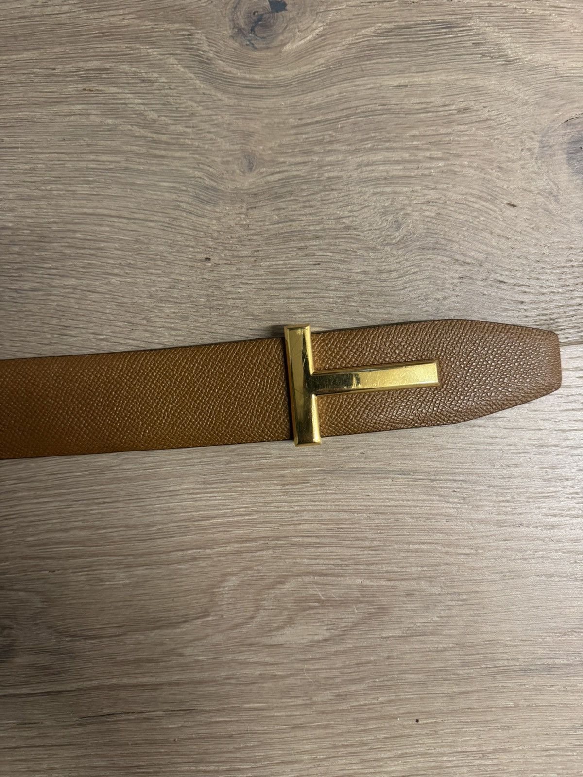 Tom Ford Tom Ford Reversible T Buckle Belt Black/Brown Grain Leather Size 38 - 1 Thumbnail