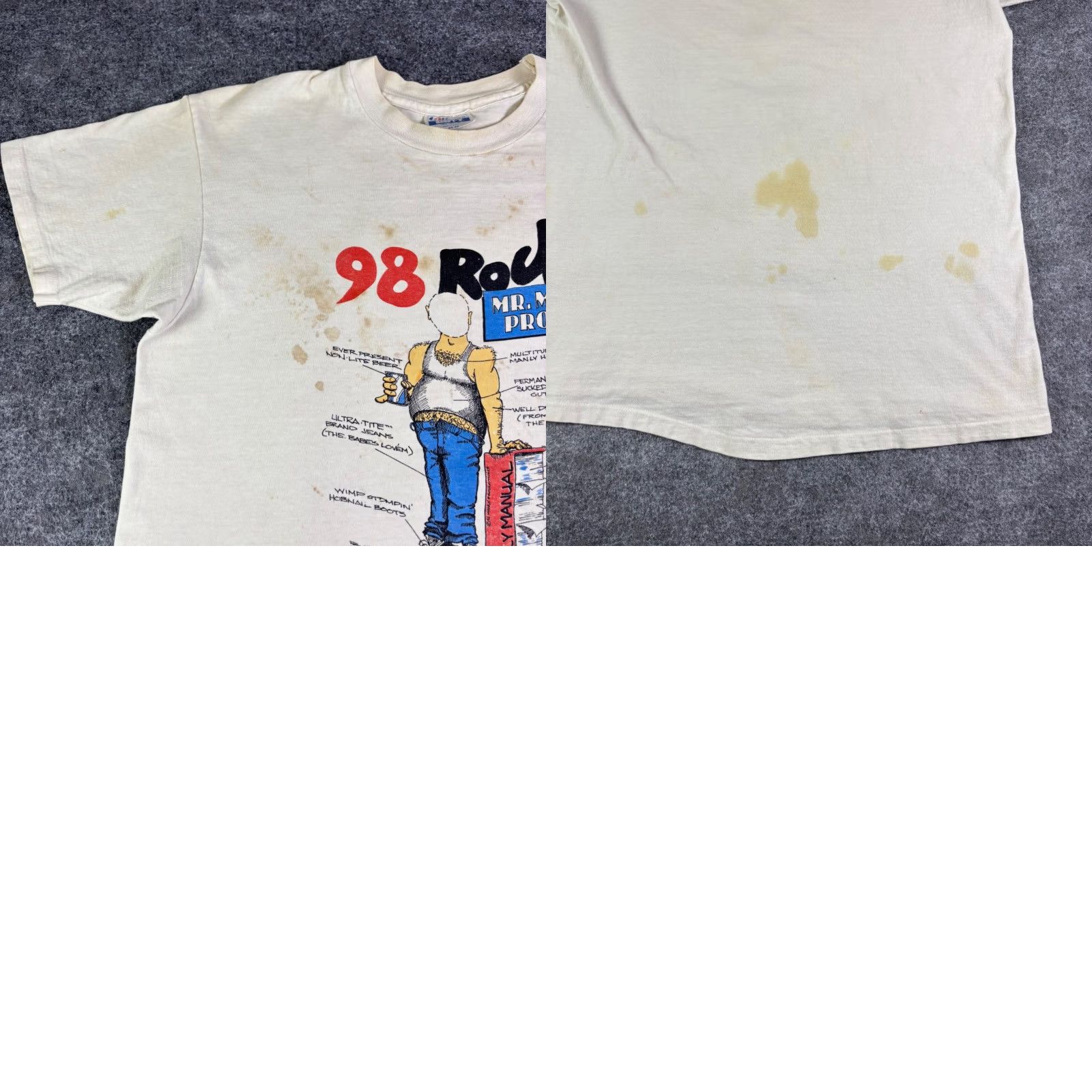 Hanes VINTAGE Rock Mr Manly Profile T-Shirt Hanes Beefy-T Single Stitch Large Size US L / EU 52-54 / 3 - 8 Thumbnail