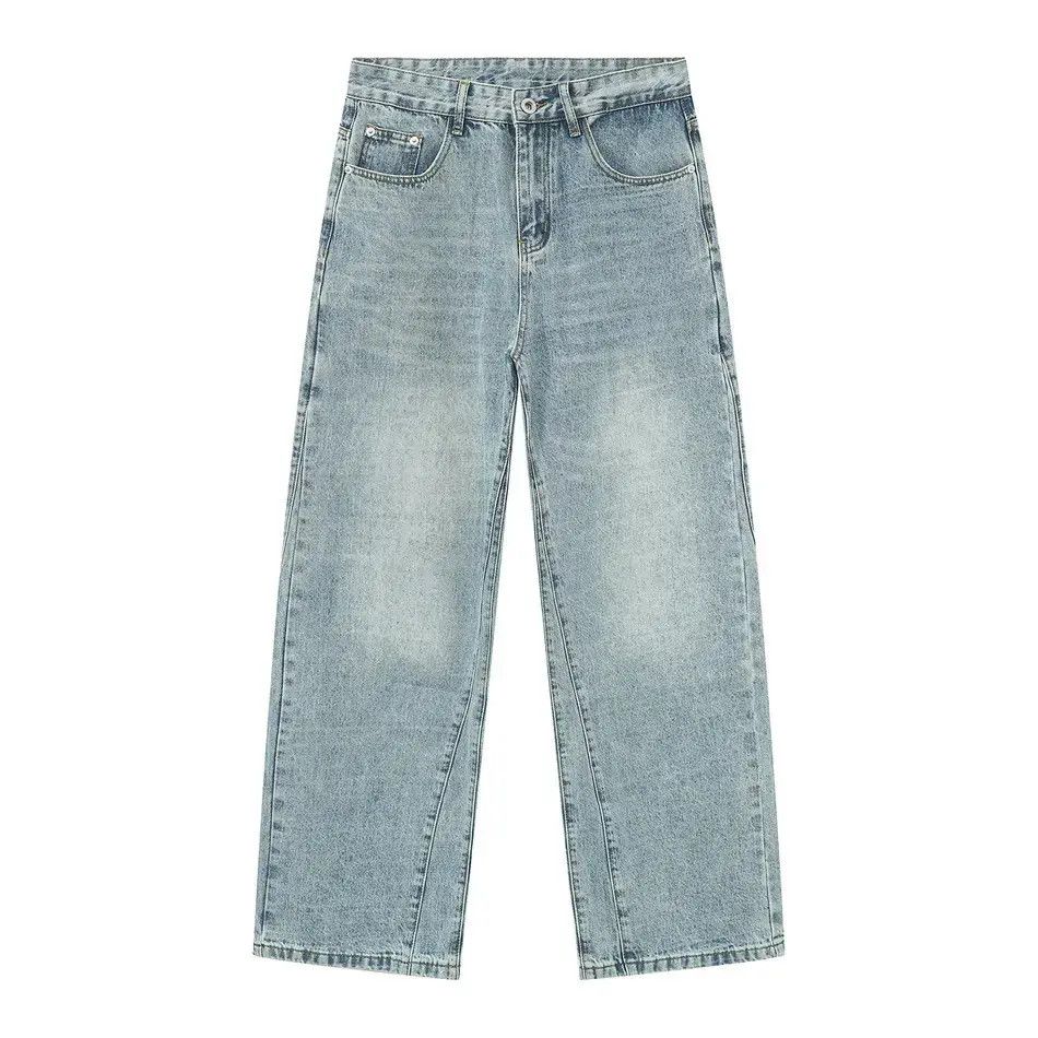 Japanese Brand Retro loose wide leg straight leg jeans Size US 32 / EU 48 - 5 Thumbnail