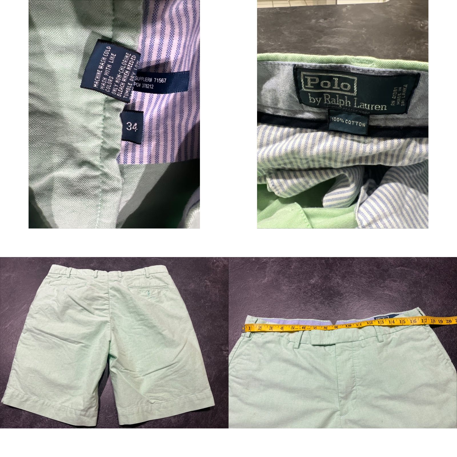 Polo Ralph Lauren VINTAGE Polo Ralph Lauren Shorts Men 34 Green Chino Cotton Flat Front Casual Apparel Size US S / EU 44-46 / 1 - 8 Thumbnail