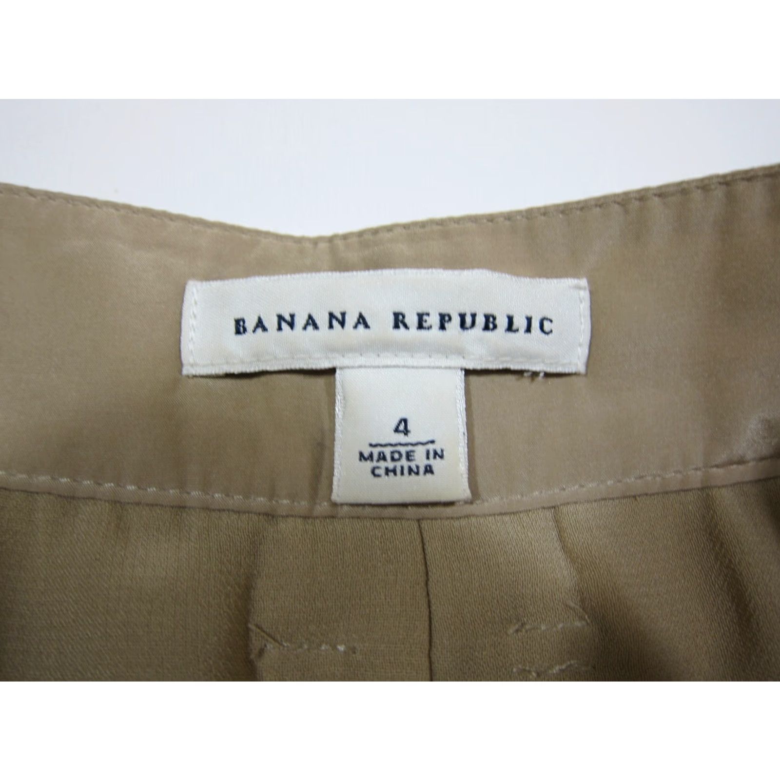 Banana Republic Banana Republic Brown Beige Silk Satin Zip Pocket Pencil Skirt Women Size 4/S Size 27" / US 4 / IT 40 - 3 Thumbnail