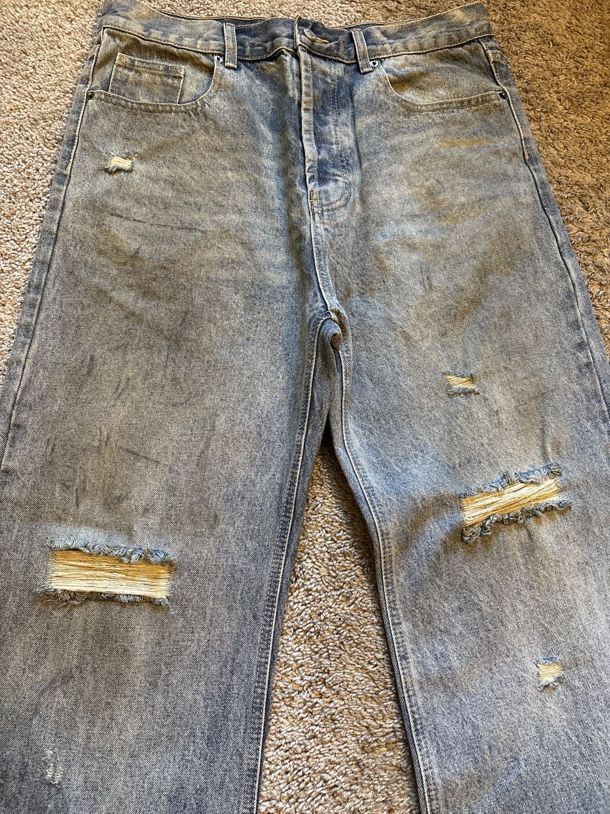 Other Mud Dyed Washed, distressed Blue Baggy Jeans Size US 35 - 5 Thumbnail