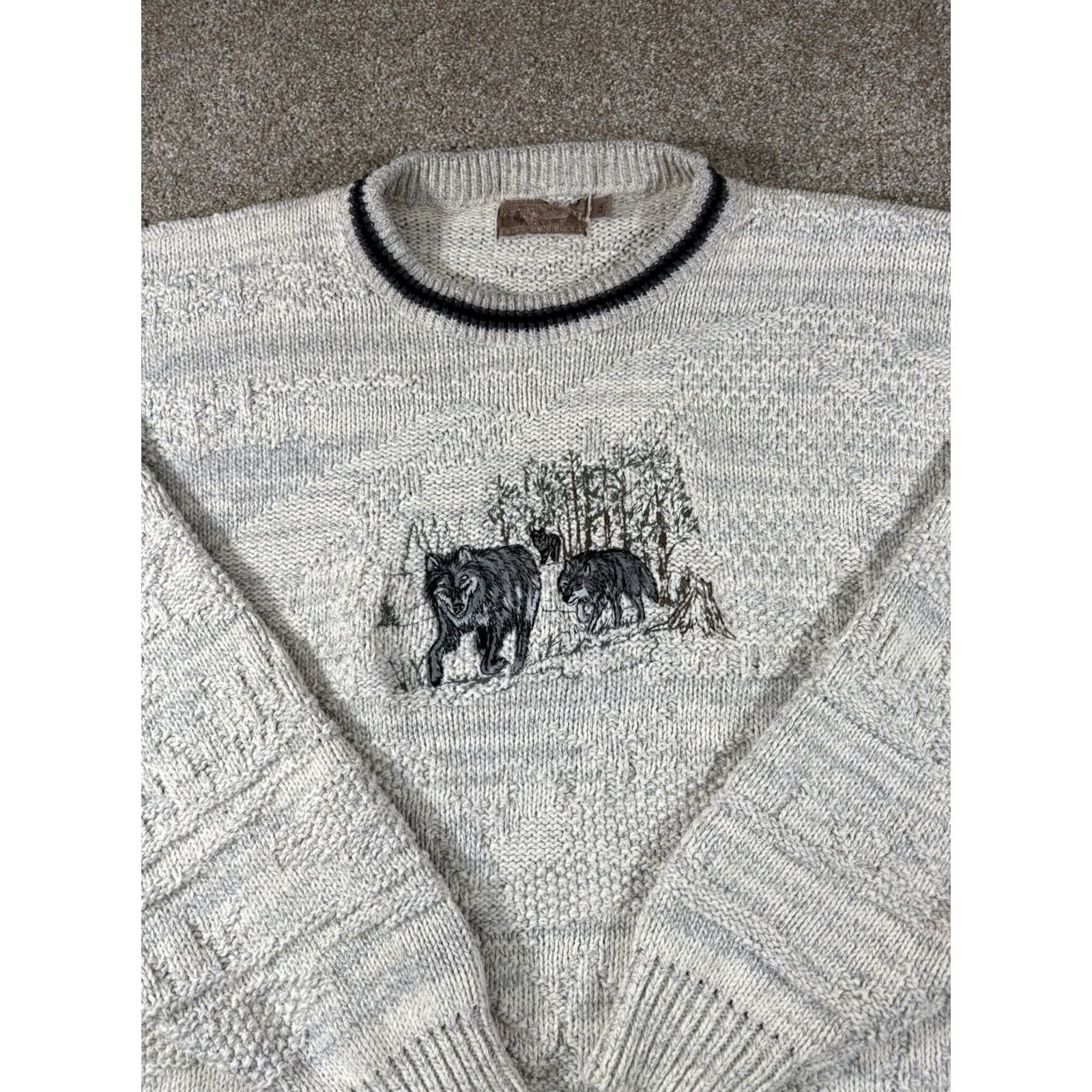 Vintage VINTAGE Shenandoah Sweater Men’s XXL Embroidered Wolves Knit Crew Neck Wool? No, avoid new info. Size US XXL / EU 58 / 5 - 2 Thumbnail