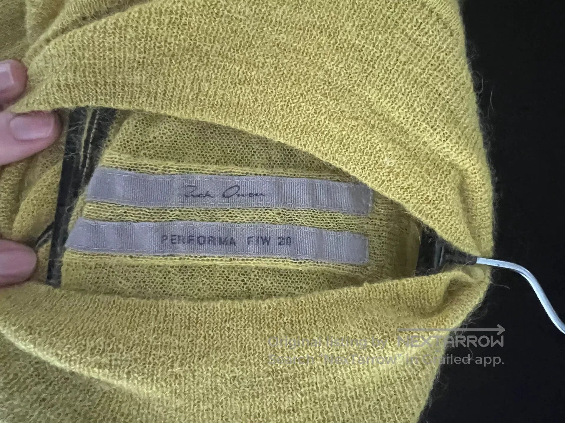Rick Owens yellow striped oversized sweater. Size XXS / US 00 / IT 34 - 5 Thumbnail