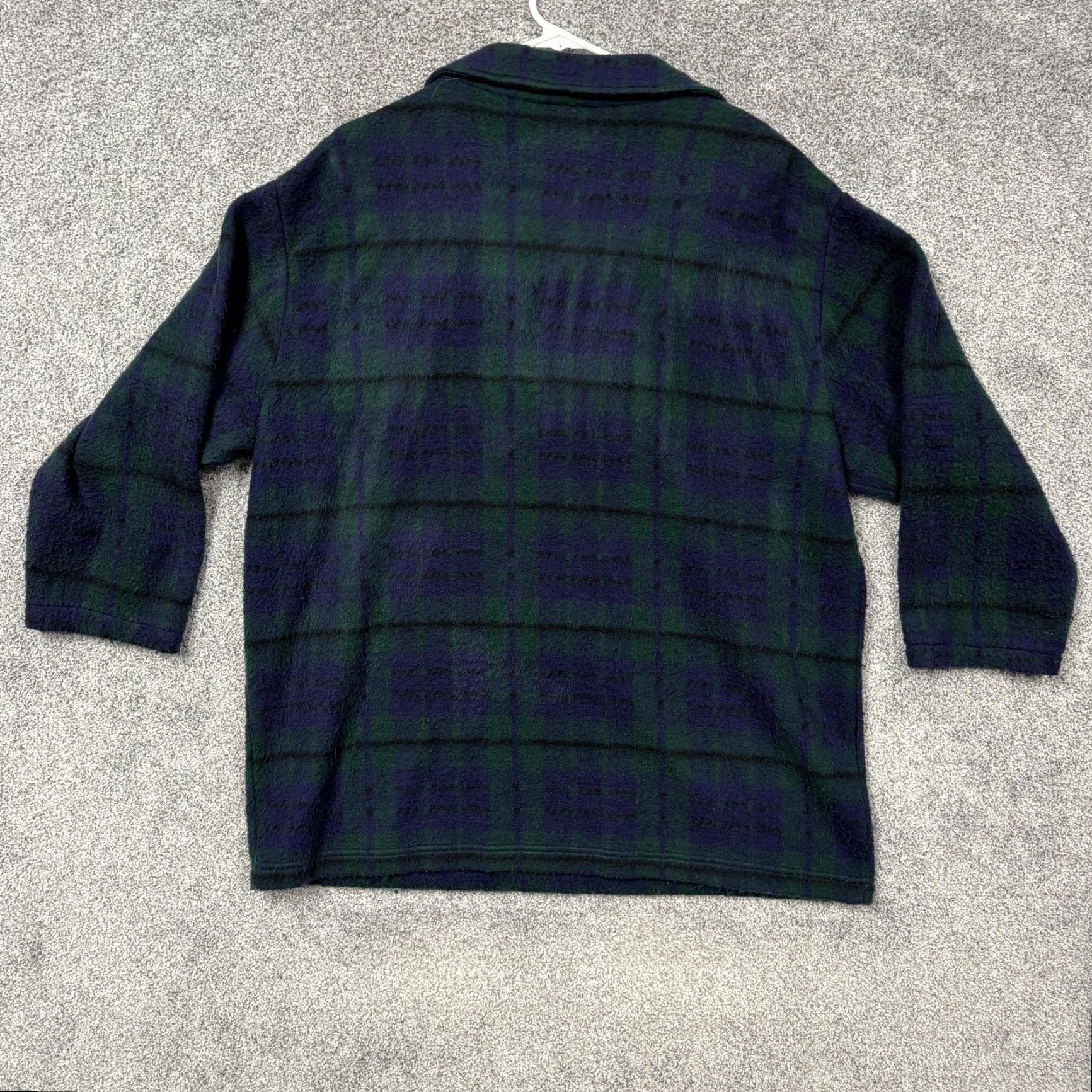 Vintage Vintage Forenza Fleece Sweater Plaid Green Blue 1/4 Zip Ladies Large 3/4 Sleeve Mock Neck Knit Casual Cabincore Size L / US 10 / IT 46 - 7 Thumbnail