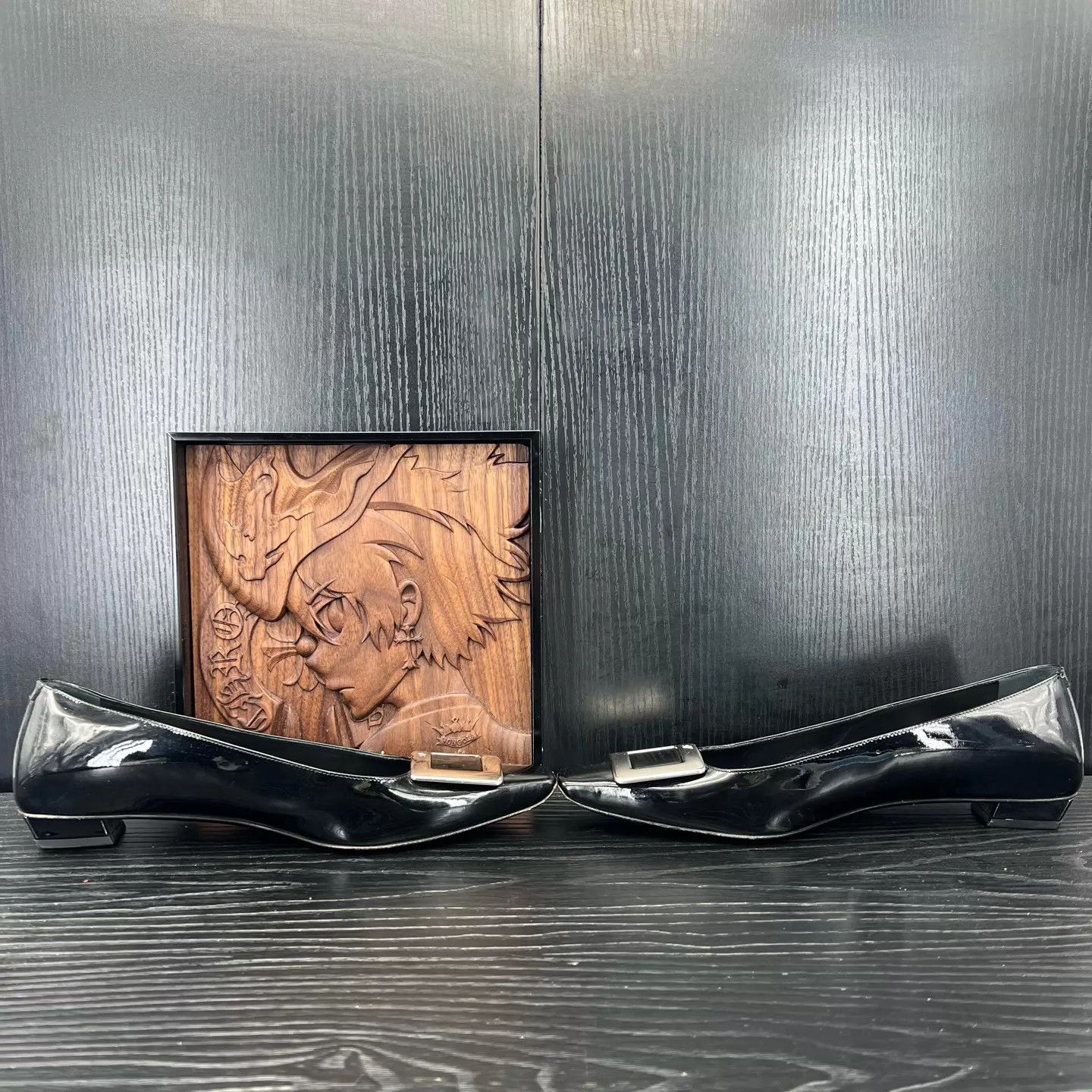Roger Vivier RV low heel square toe pumps black silver size 40 Size US 11.5 / IT 41.5 - 4 Thumbnail