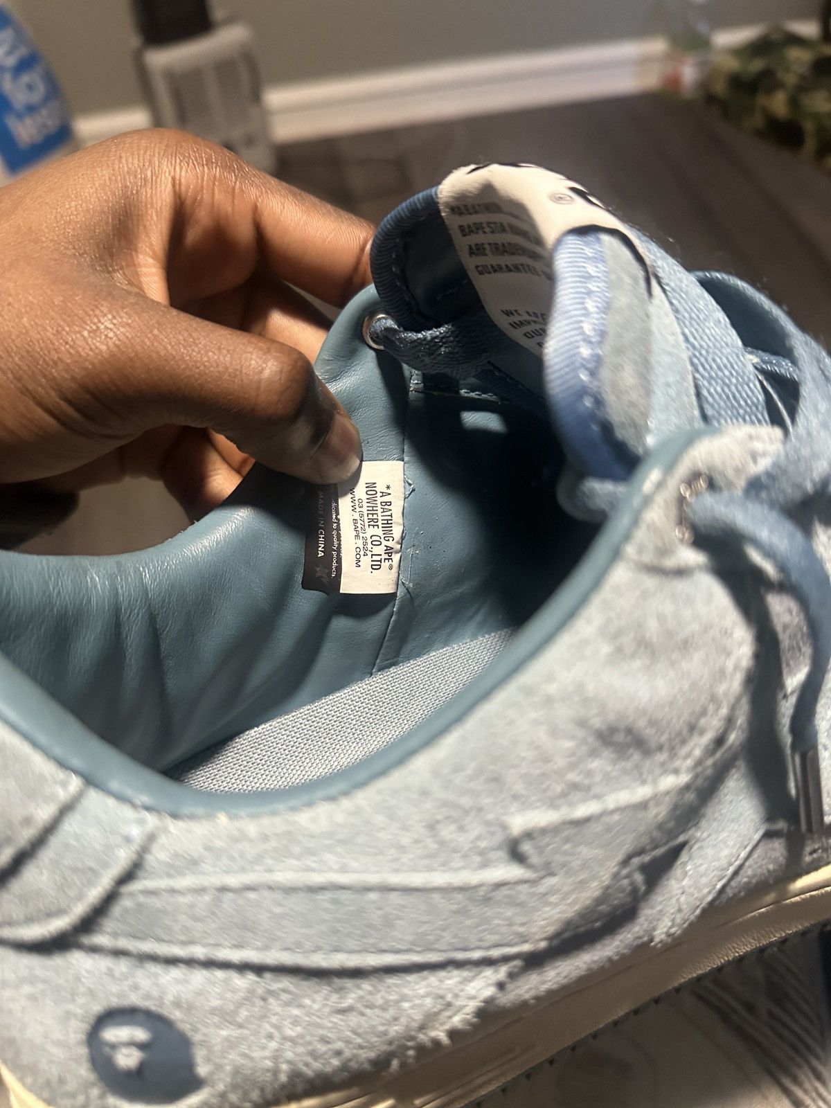 Bape Bapestas Light blue suede Size US 9.5 / EU 42-43 - 12 Thumbnail