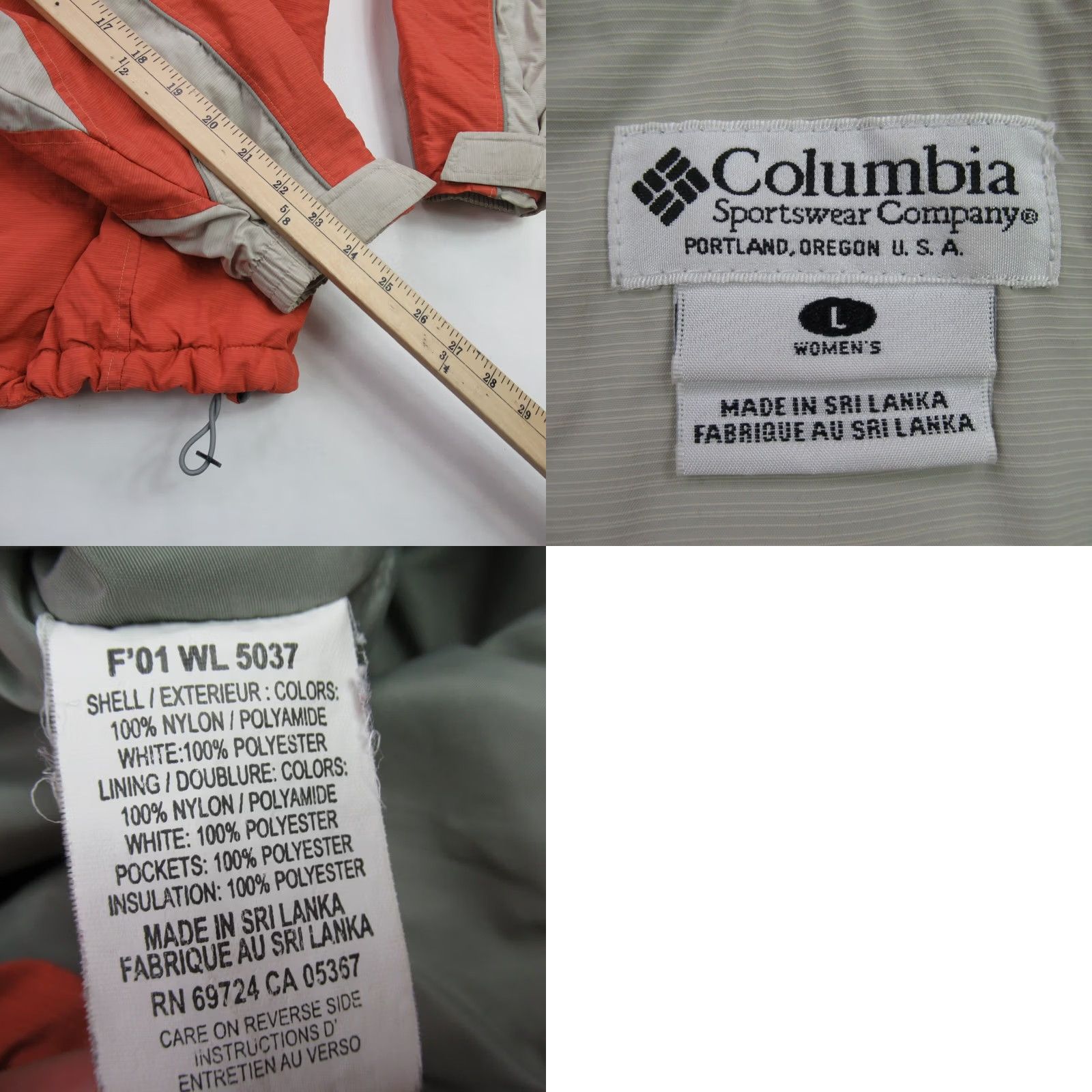 Vintage Columbia Coat Womens Large Long Sleeve Full Zip Pockets Orange Size L / US 10 / IT 46 - 8 Thumbnail