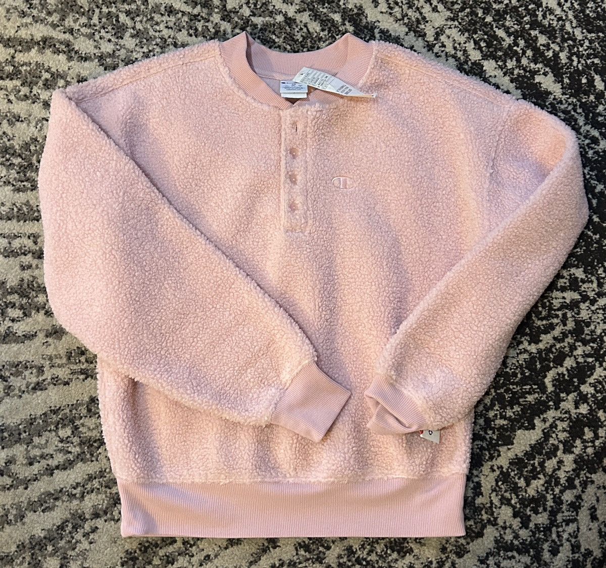 Champion Champion UO Exclusive Teddy Fleece Henley Sweatshirt Pink Size XS / US 0-2 / IT 36-38 - 4 Thumbnail