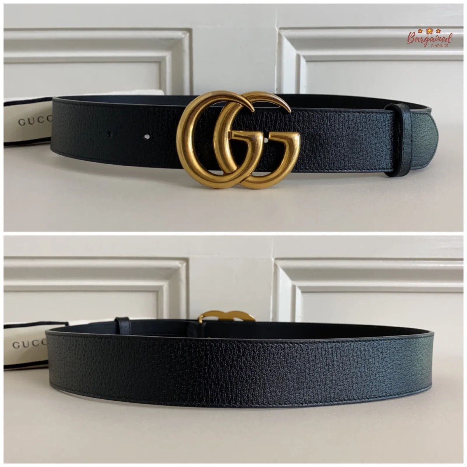 Gucci Gucci Textured Wide Leather Signature Double G Buckle Belt Size 28 - 9 Thumbnail
