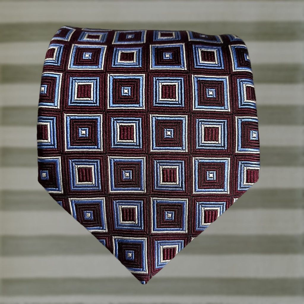 Canali Canali Men's Tie Geometric Silk Made in Italy Size ONE SIZE - 1 Thumbnail