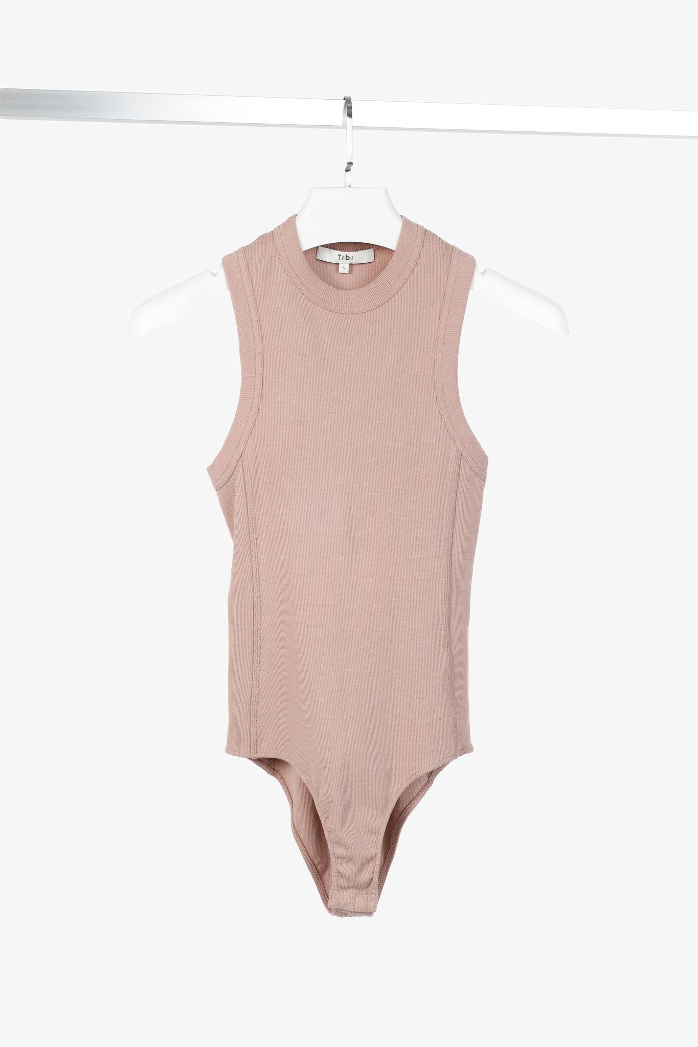 Tibi Tibi Toffee Ribbed T-Shirt Racerback Bodysuit Size S / US 4 / IT 40 - 1 Thumbnail