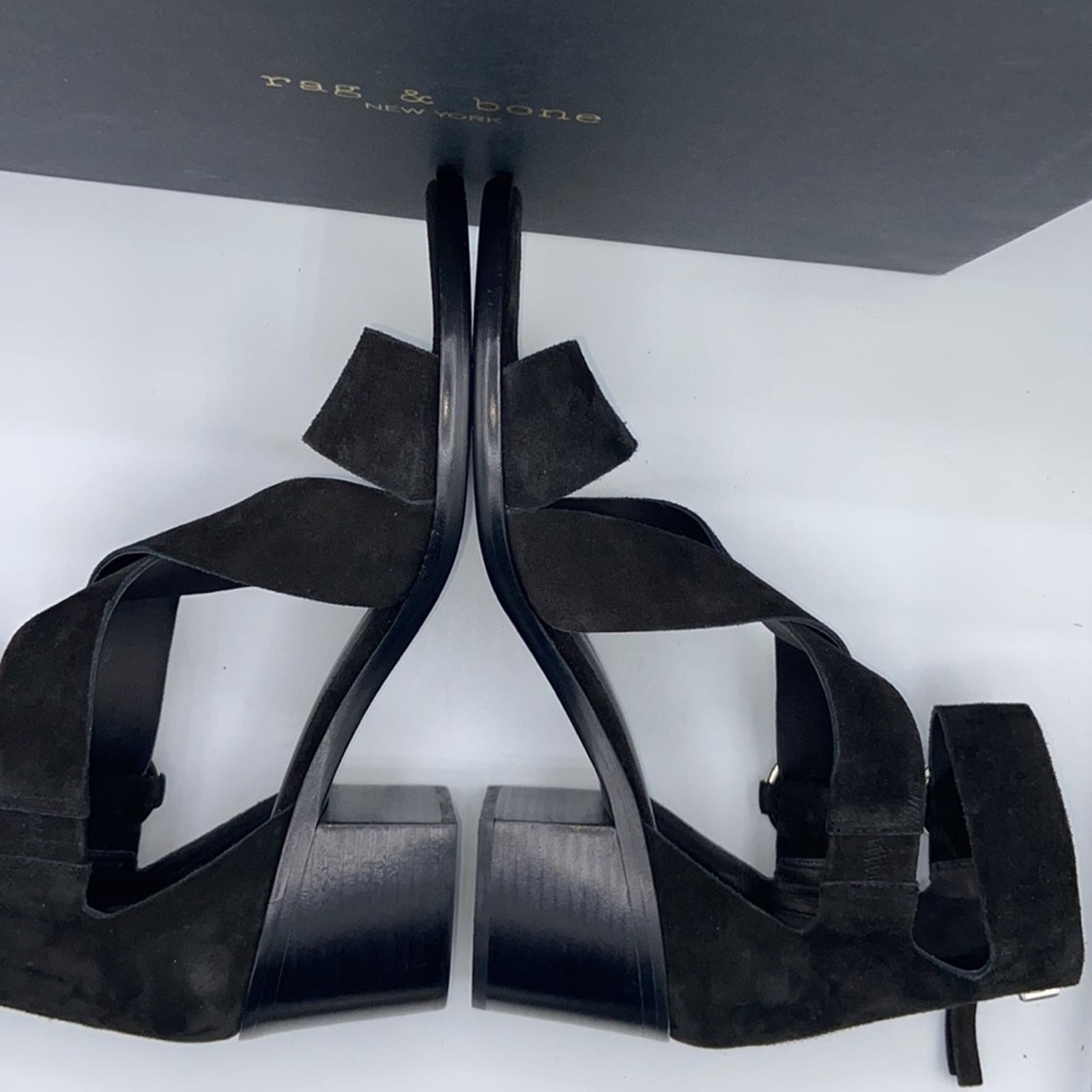 Rag & Bone NEW! rag & bone MARI Black Suede Block Heels Sandals 41/11 Size US 11 / IT 41 - 14 Thumbnail