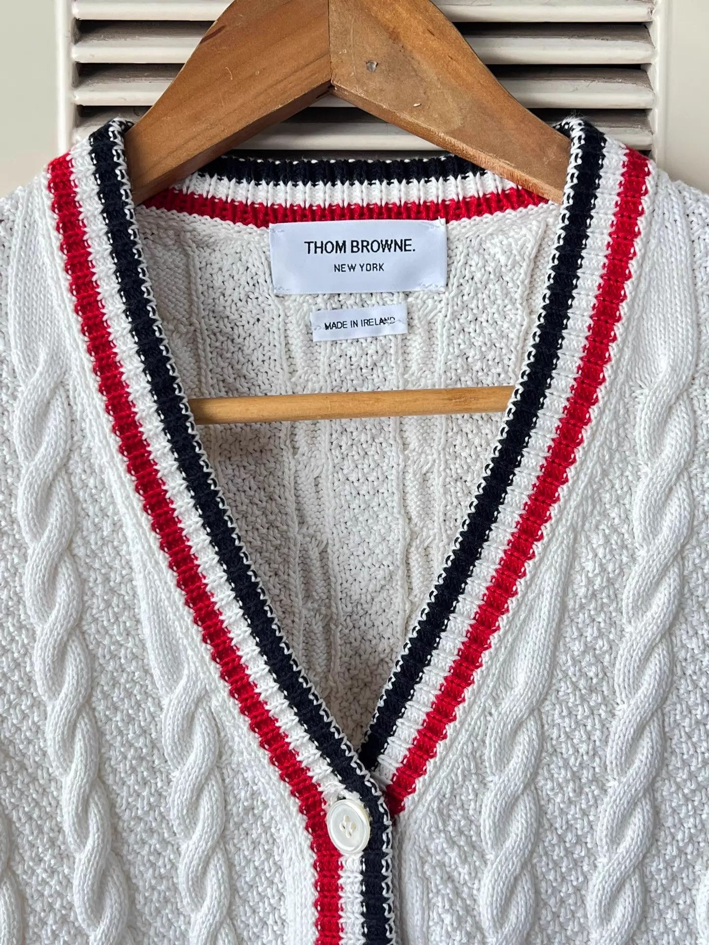 Thom Browne Thom Browne Cable Knit Cardigan White Short V 40 Mint Size S / US 4 / IT 40 - 4 Thumbnail