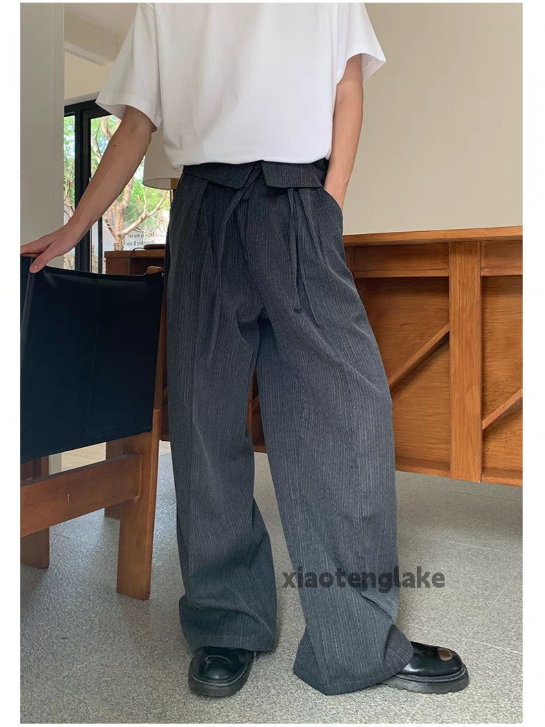 Designer × Japanese Brand × Vintage utility pleated yuppie loose baggy cleanfit striped pants Size US 32 / EU 48 - 5 Thumbnail