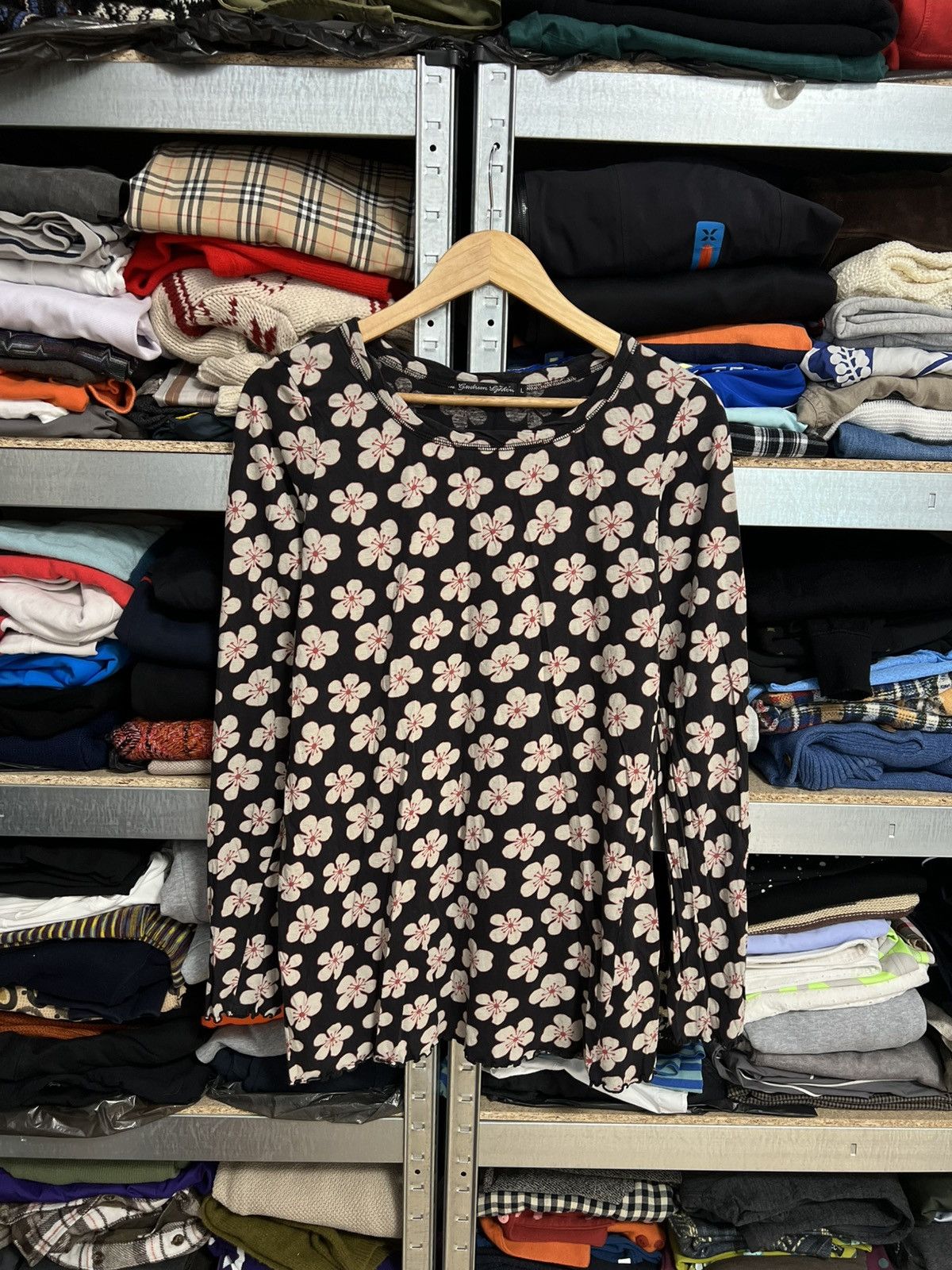 Designer × Gudrun Sjoden × Vintage Gudrun Sjoden Floral Print Blouse Long Sleeve Top L Sjöden Size L / US 10 / IT 46 - 1 Thumbnail