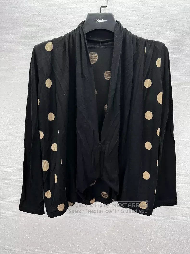 Yohji Yamamoto Yohji Yamamoto Polka Dot Cowl Neck Knit Cardigan Size M / US 6-8 / IT 42-44 - 1 Thumbnail