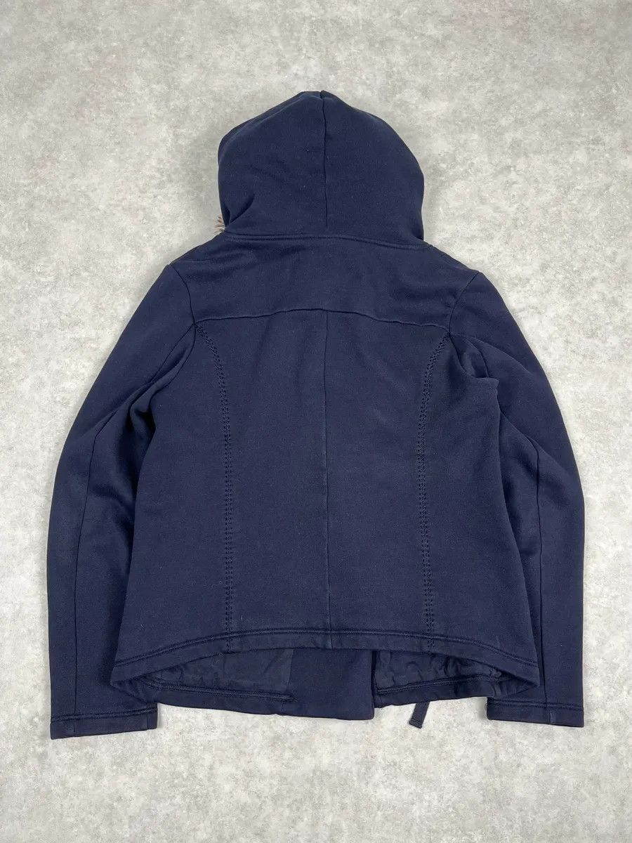 Marithe + Francois Girbaud 2000s Marithé + François Girbaud Navy Fur Hooded Cardigan Jacket Size US M / EU 48-50 / 2 - 6 Thumbnail