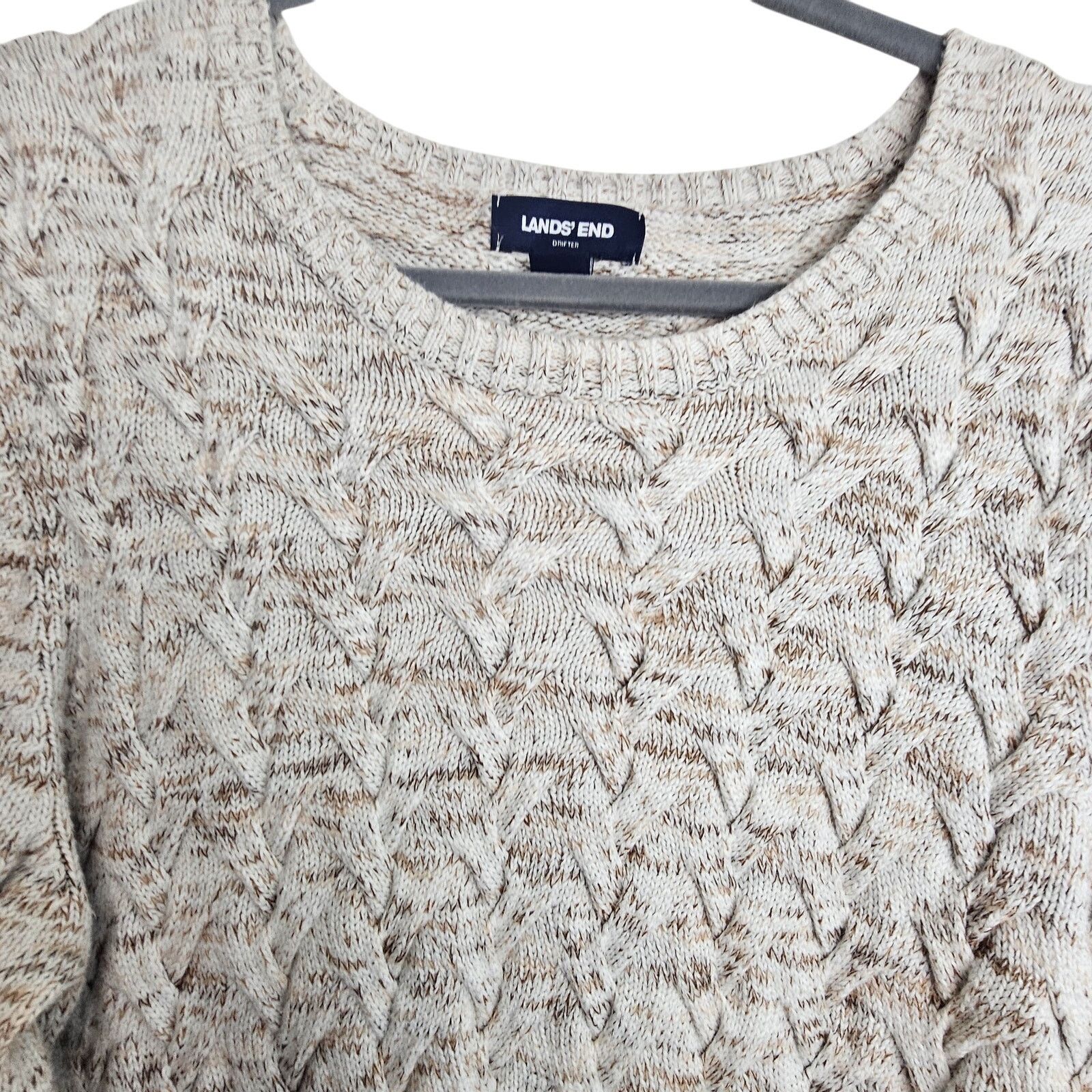 Lands' End Lands End Womens Drifter Chunky Knit Fisherman Sweater XLT Size XL / US 12-14 / IT 48-50 - 2 Thumbnail