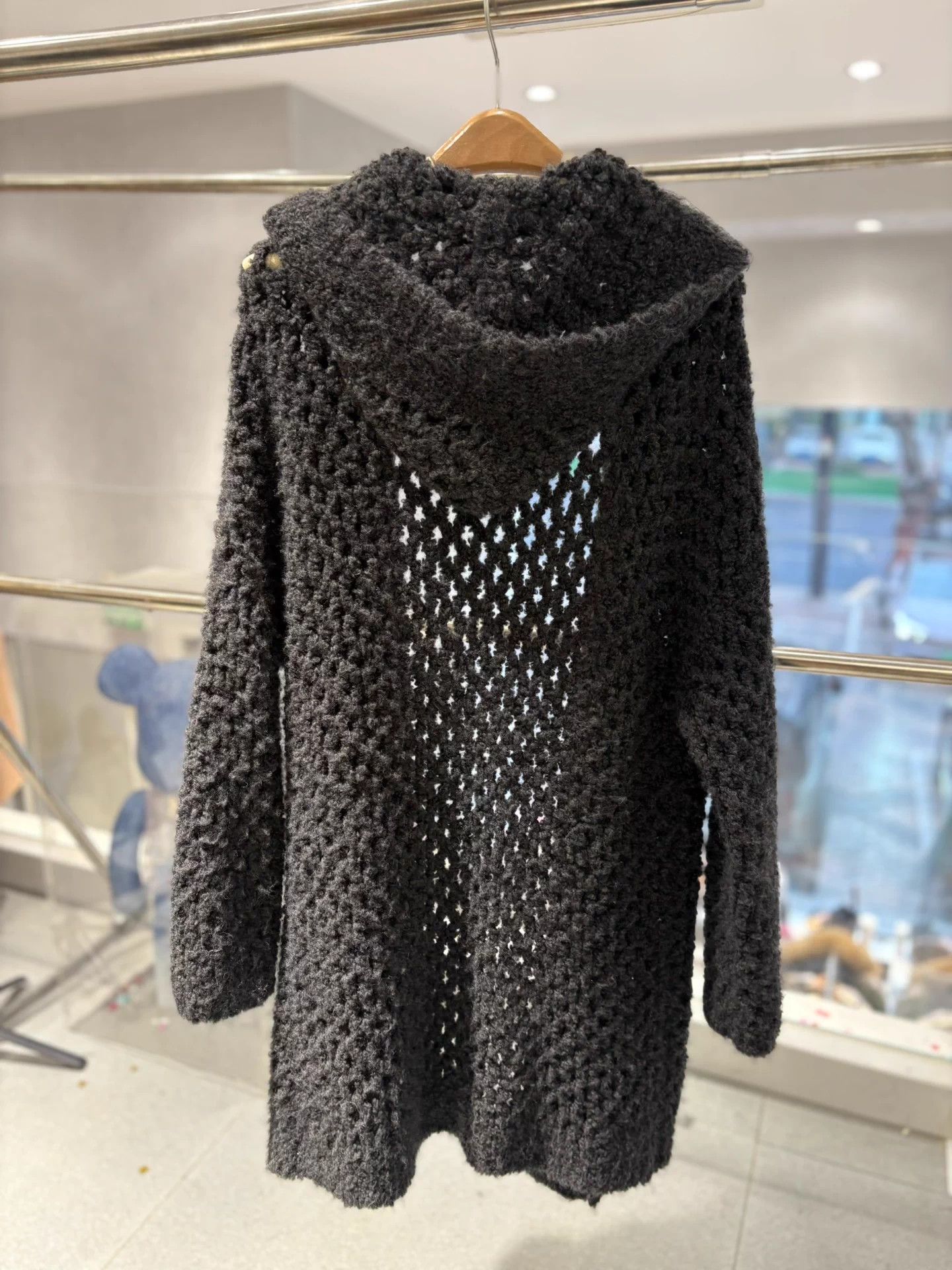 Brunello Cucinelli Brunello Cucinelli Gray Black Lace Hooded Jacket Deadstock Size ONE SIZE - 4 Thumbnail