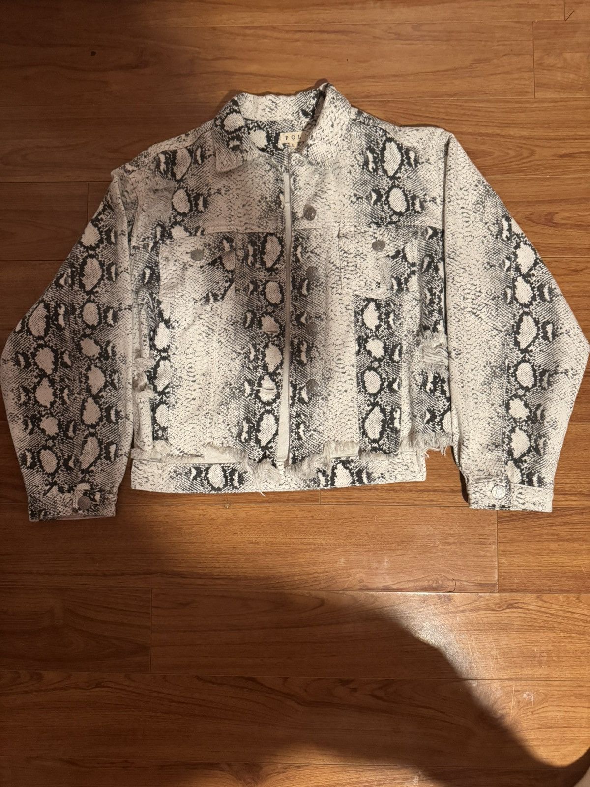 Snake print jean jacket