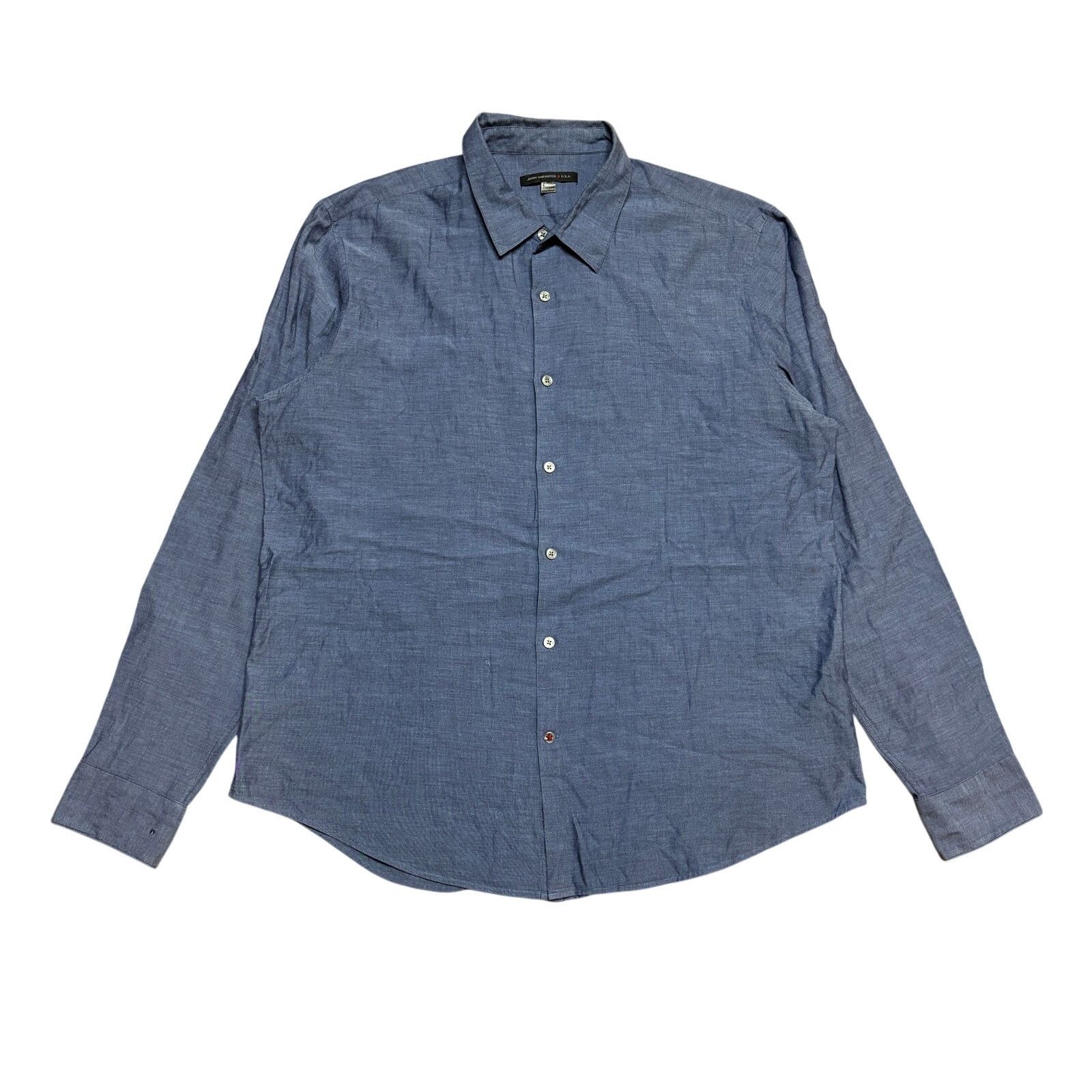 John Varvatos John Varvatos Star USA Cotton Button Down Shirt Men's XL Size US XL / EU 56 / 4 - 1 Thumbnail