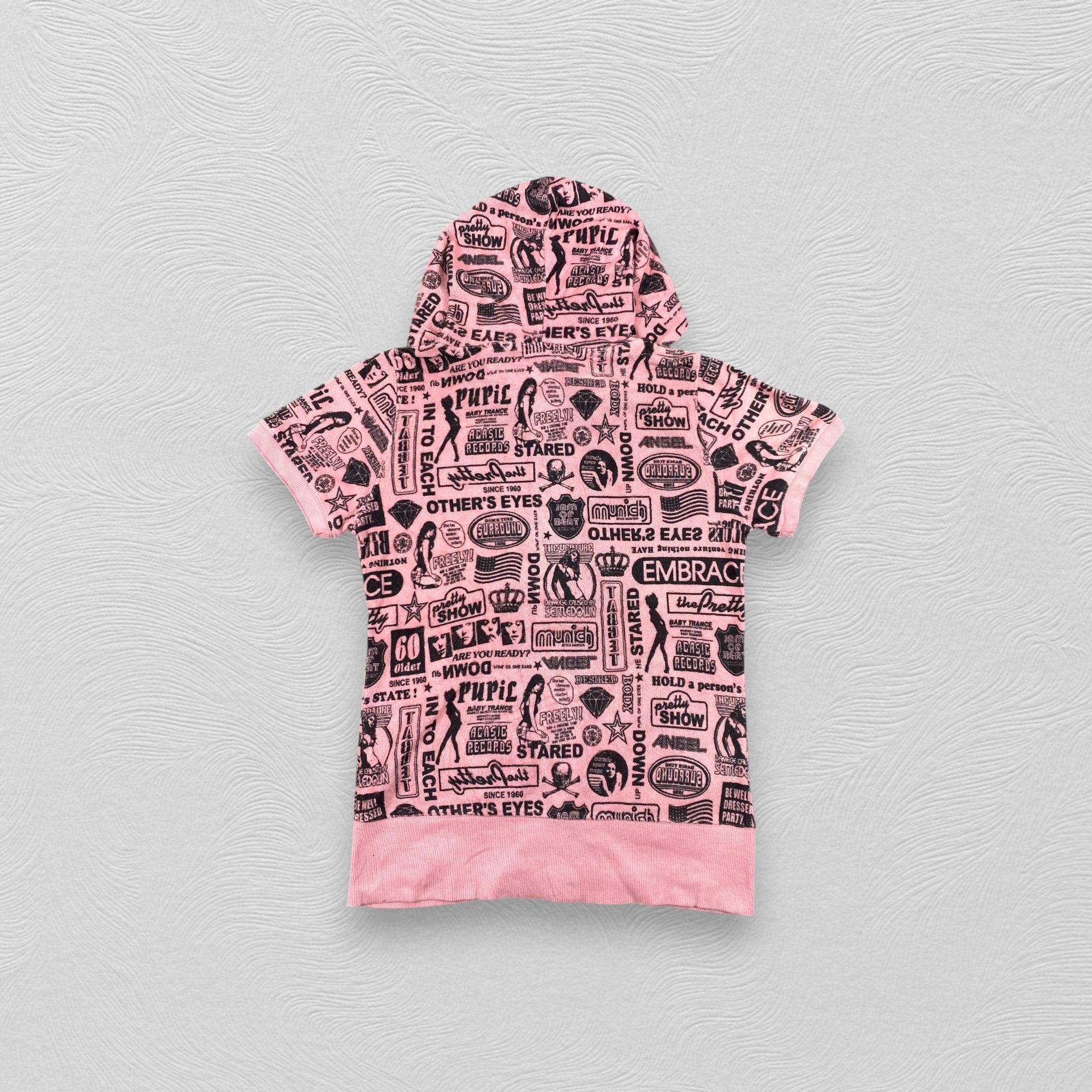 Hysteric Glamour Vintage Japanese Printed Short Sleeve Hoodie -J264 Size US XS / EU 42 / 0 - 2 Thumbnail