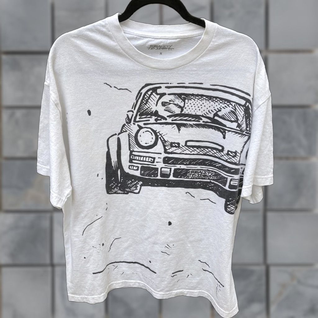 IDEA Reality to Idea White Car Sketch T-Shirt XL Crew Cotton Josh Vides Street Men’s Shirt Size US XL / EU 56 / 4 - 1 Thumbnail
