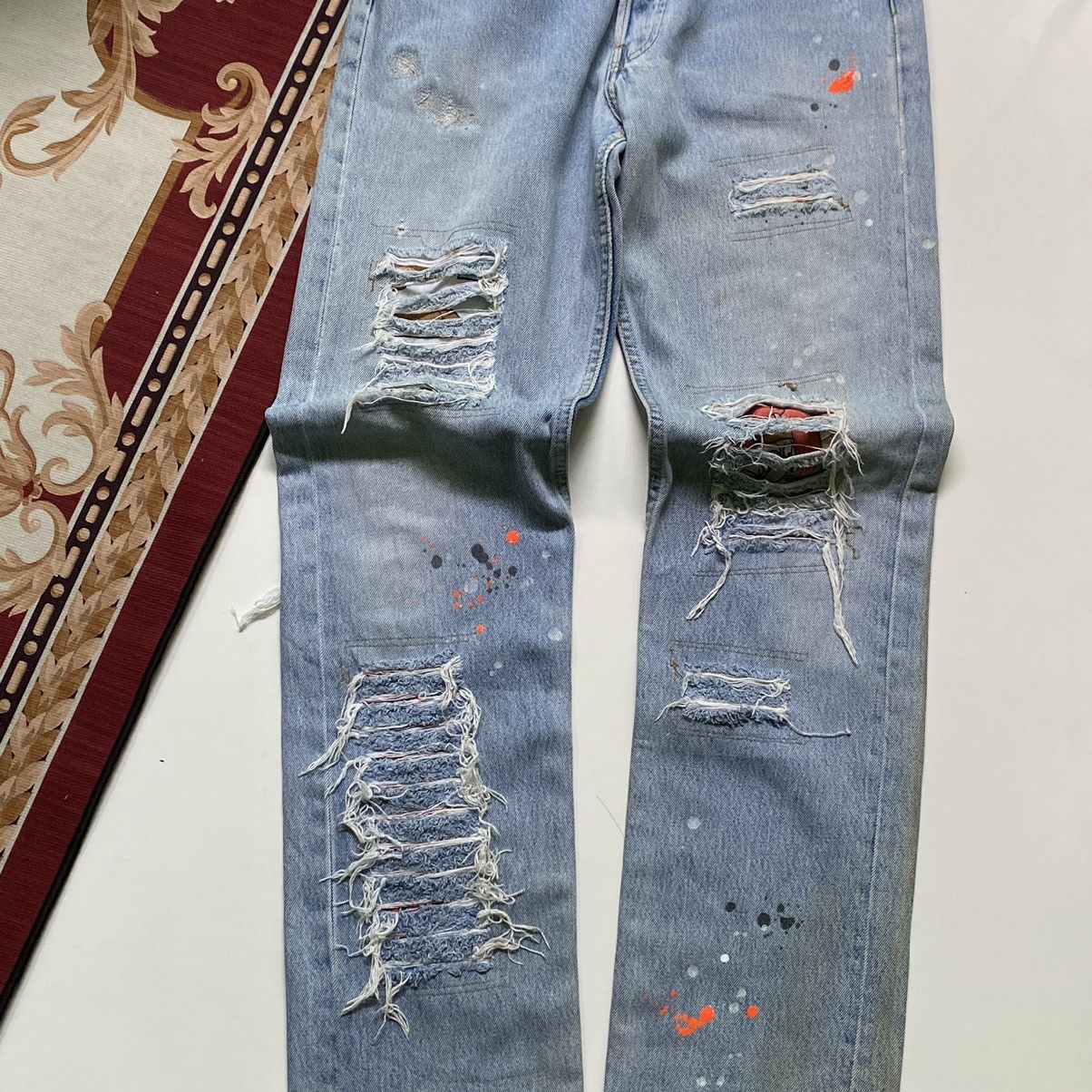 Japanese Brand × Levi's × Vintage RARE 💰 Vintage Levi’s 501 Rebuild Rips Grunge Denim " SAMPLE Size US 29 - 3 Thumbnail