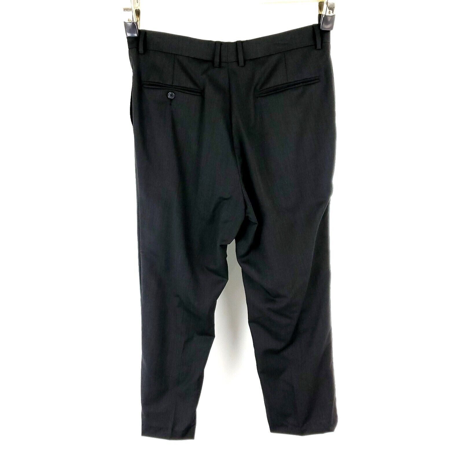 Jos. A. Bank Jos A Bank Wool Dress Pants 32/27 Black Micro Check Pleated Size 34S - 6 Thumbnail