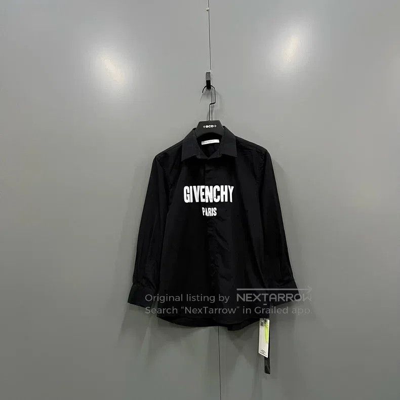Givenchy Givenchy Size38 Black front logo print shirt Size US M / EU 48-50 / 2 - 1 Thumbnail