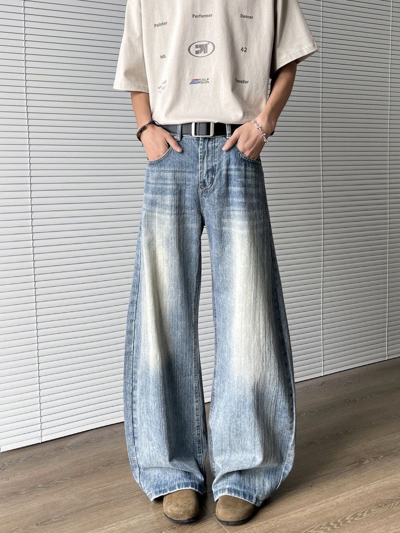 Japanese Brand Retro loose wide leg slightly flared jeans Size US 32 / EU 48 - 6 Thumbnail