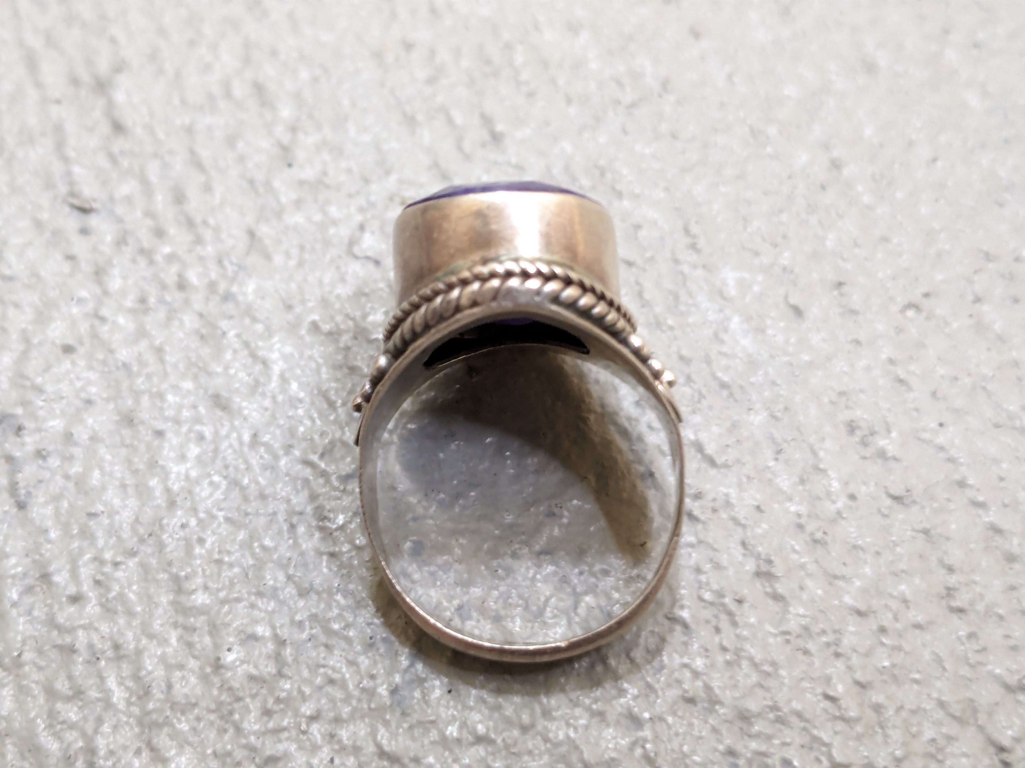 Jewelry Vintage Sterling Silver Ring Blue Quartz 7 Native Tribal Size ONE SIZE - 11 Thumbnail