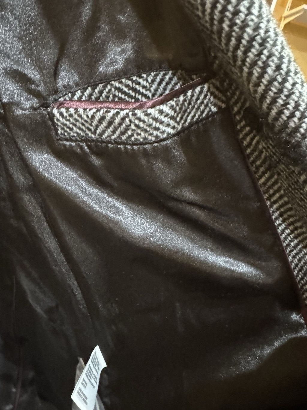 DKNY DKNY Women Herringbone Double Breasted Wool Blend Coat Large Size L / US 10 / IT 46 - 10 Thumbnail