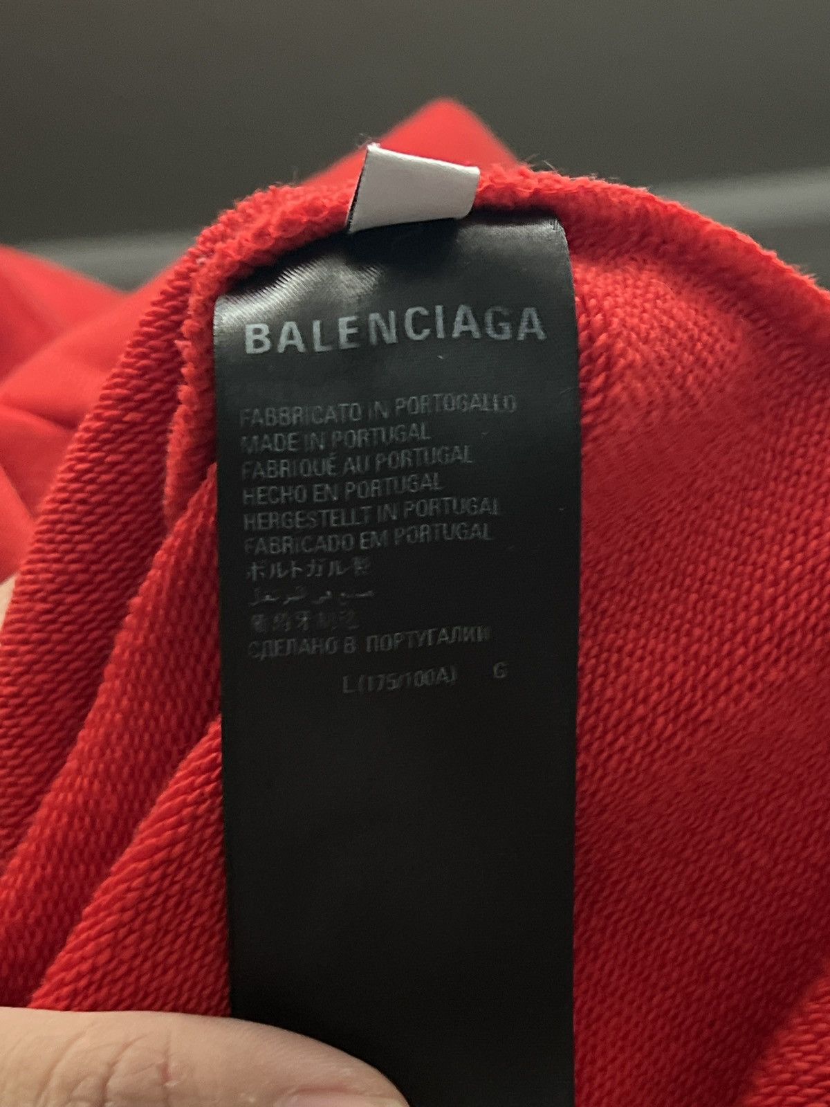 Balenciaga RED & WHITE BALENCIAGA HOODIE Size US L / EU 52-54 / 3 - 7 Thumbnail