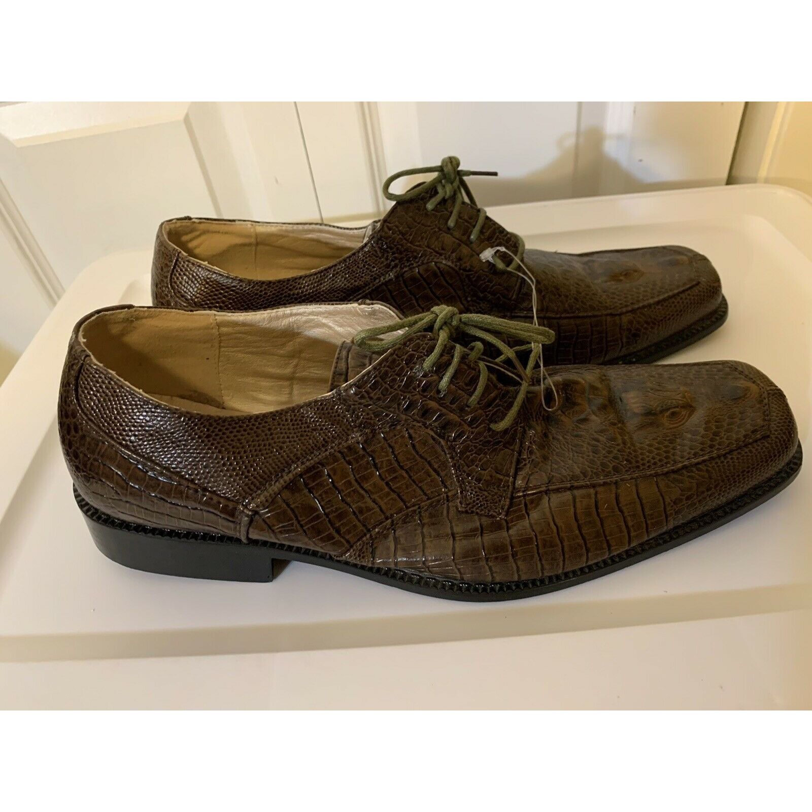 Other Bolano Faux Snake Skin Trim Printed Men’s Sz 12 Lace Up Oxfo Size US 12 / EU 45 - 4 Thumbnail