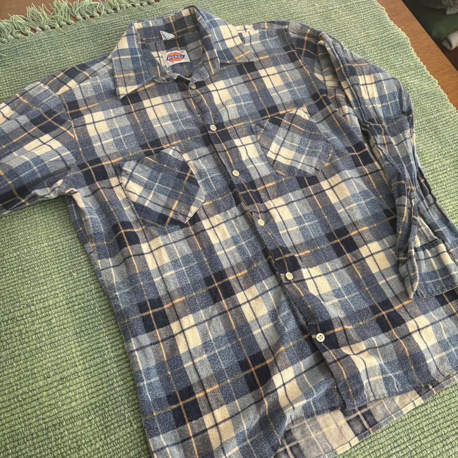 Dickies × Vintage 1980s dickies cotton plaid mens button up flannel shirt Size US L / EU 52-54 / 3 - 6 Thumbnail