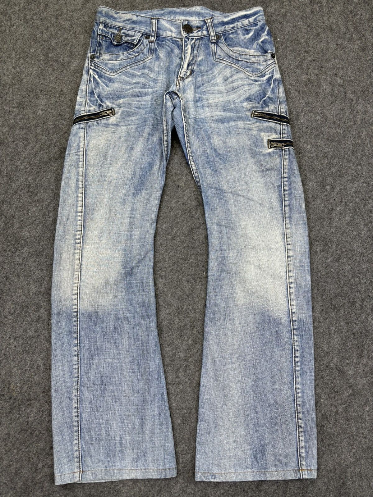 Japanese Brand 💥Curve Flare💥Rattle Trap Zipper Light Wash Curve Jeans F984 Size US 30 / EU 46 - 17 Thumbnail