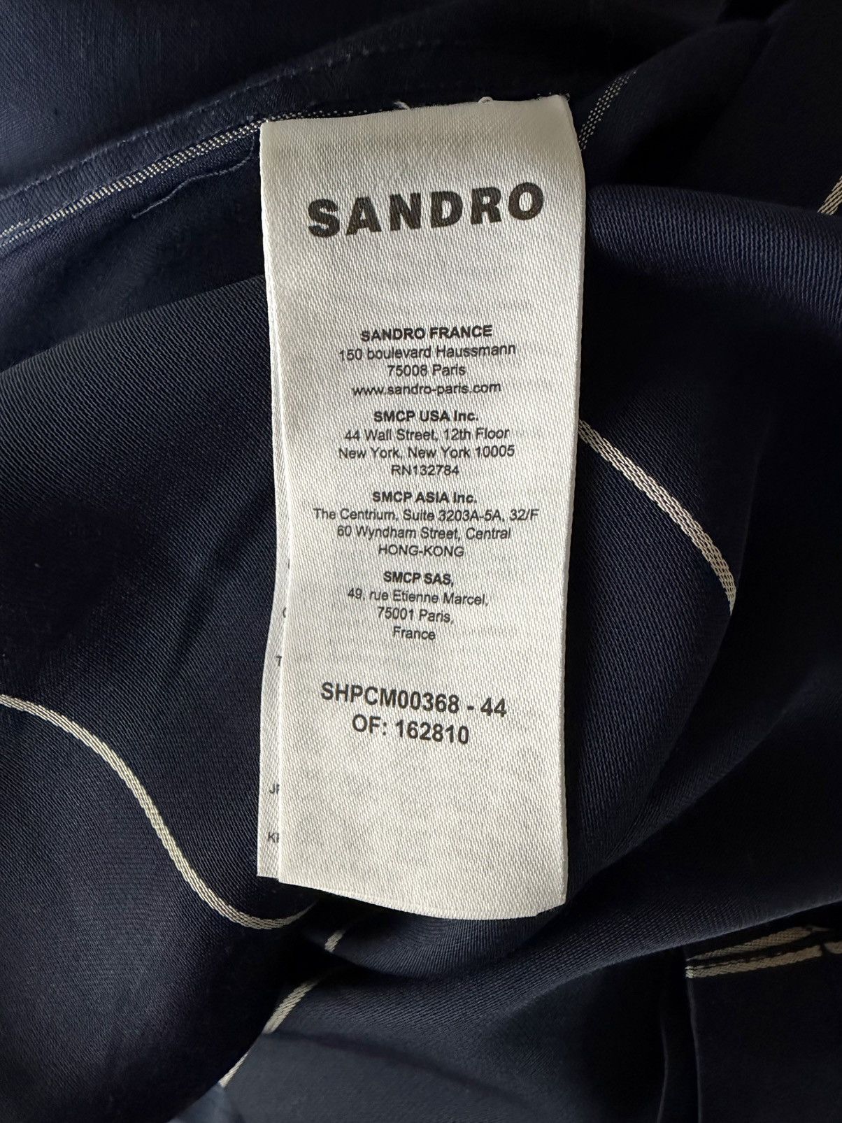 Sandro Navy Striped Camp Collar Bowling Shirt Size US S / EU 44-46 / 1 - 4 Thumbnail