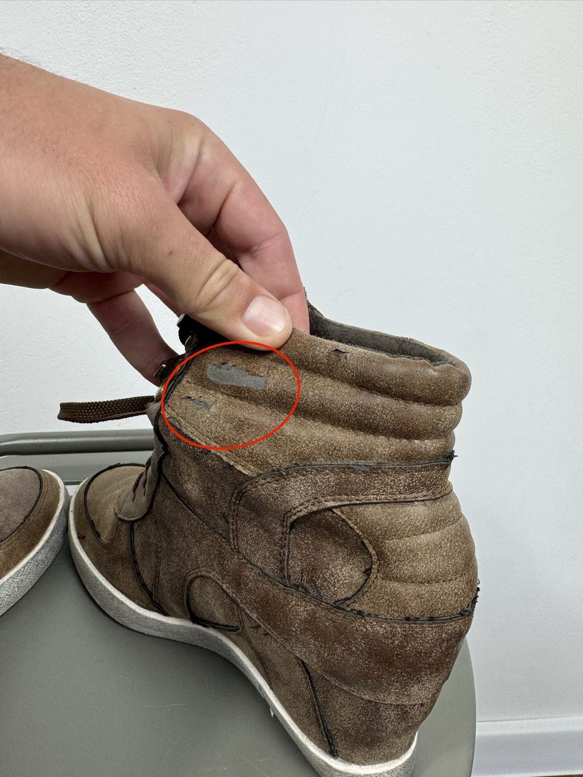 Other Suede High Top Wedge Sneakers Hidden Heel Shoes Women 41 Size US 9.5 / IT 39.5 - 6 Thumbnail