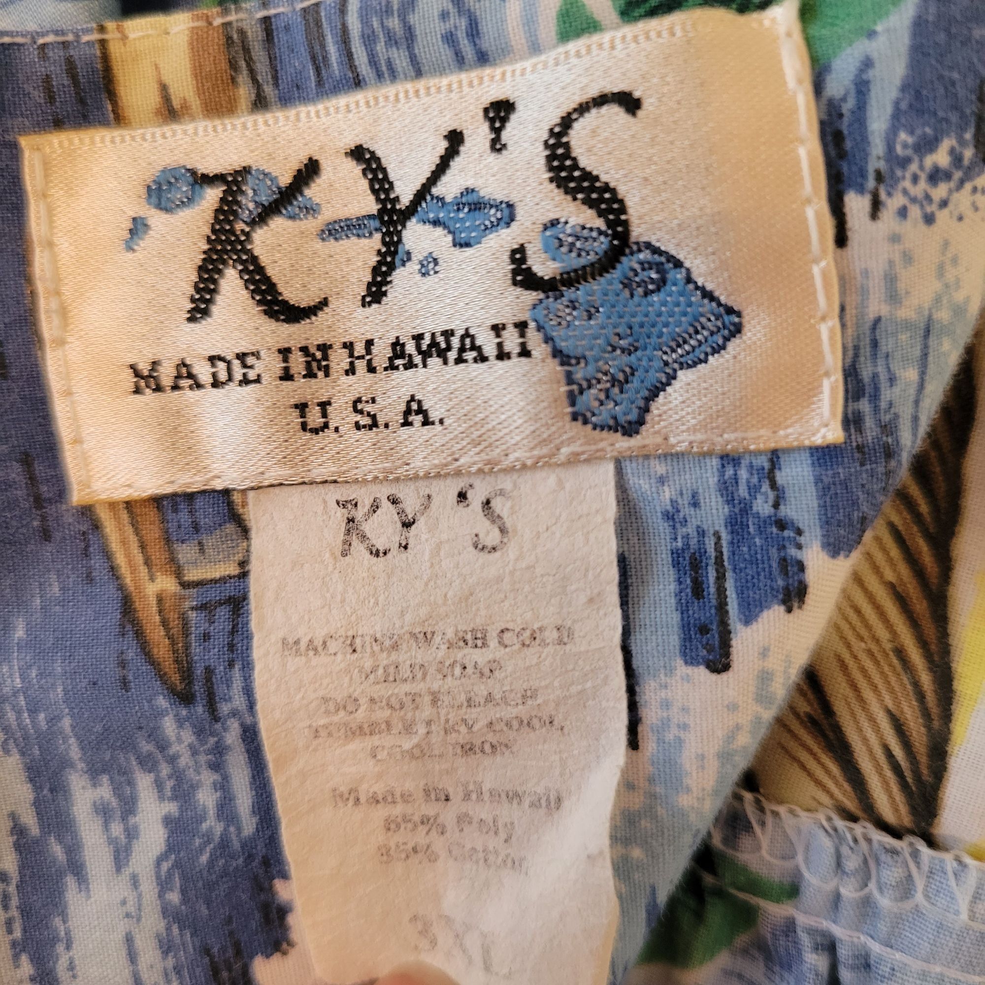 Vintage Vintage KYS Hawaiian 3XL House Dress Pocket Tropical Floral Size 3XL / US 20-22 - 3 Thumbnail