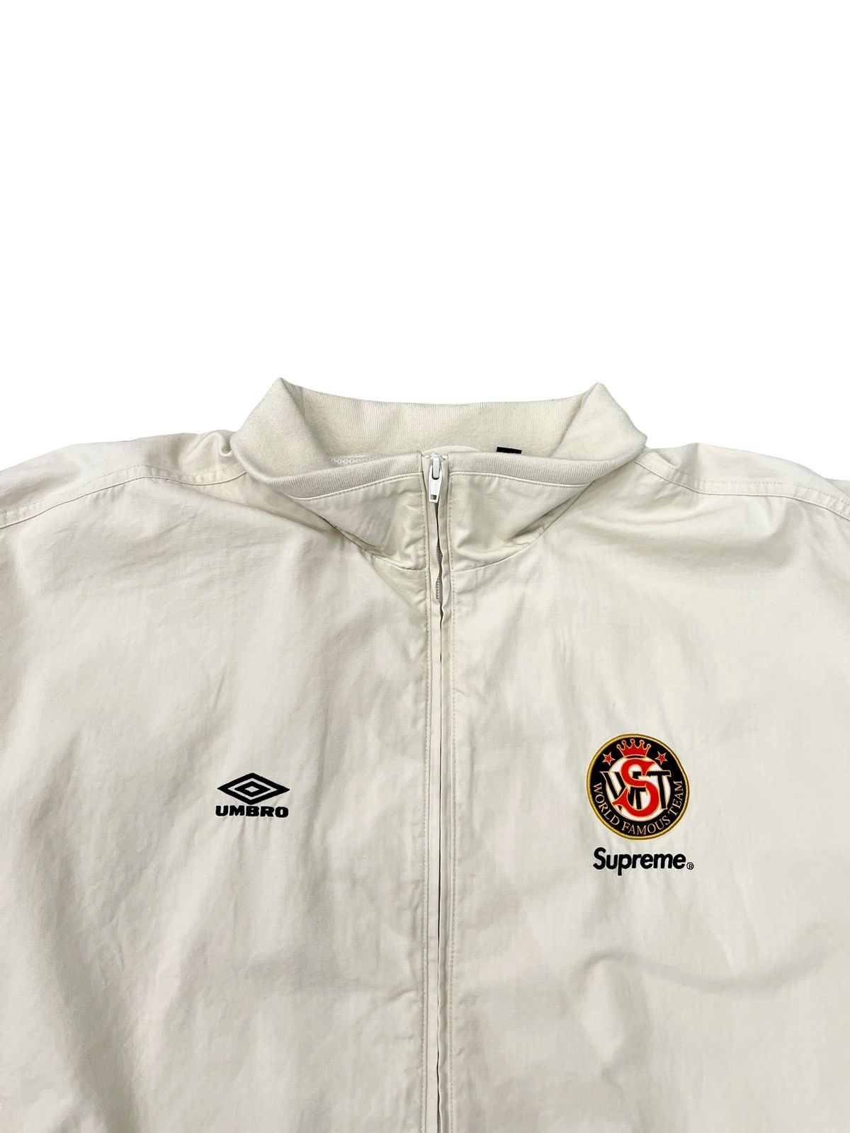Supreme Supreme Umbro Cotton Ripstop Track Jacket Cream Size US XXL / EU 58 / 5 - 2 Thumbnail