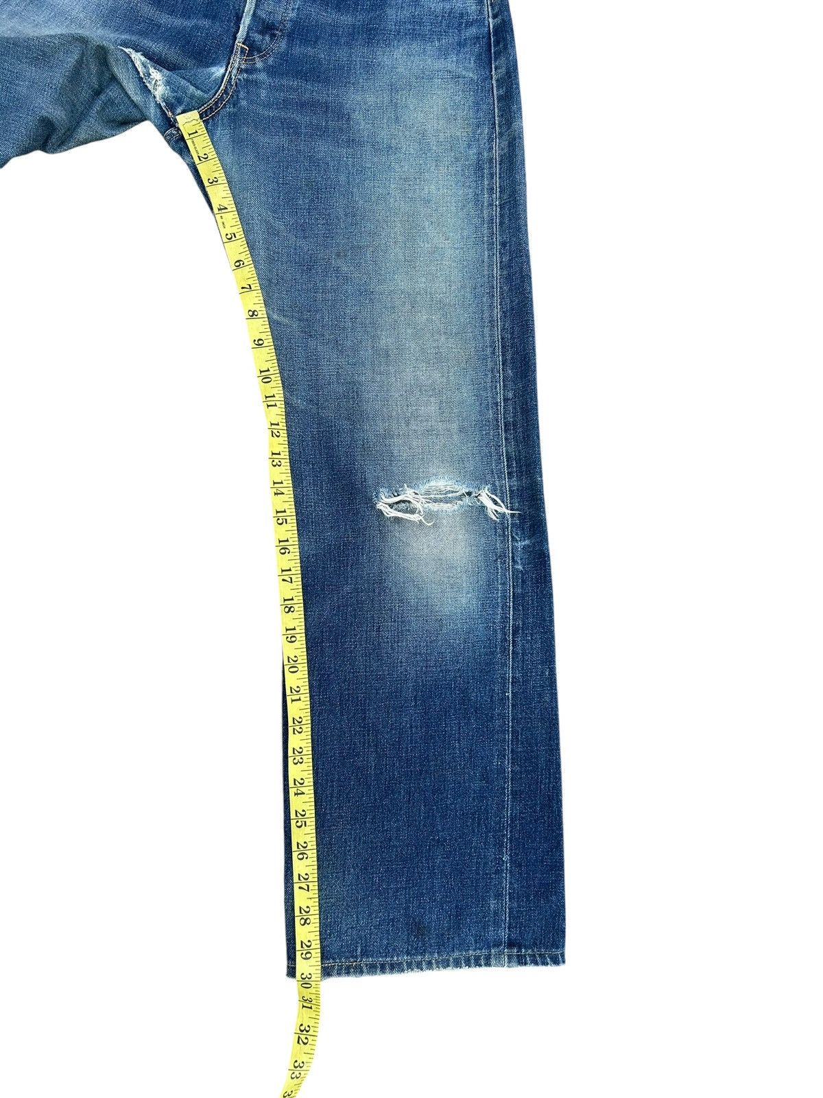Kapital VINTAGE EDWIN 505XS SELVEDGE DISTRESSED DENIM JEANS Size US 30 / EU 46 - 24 Thumbnail