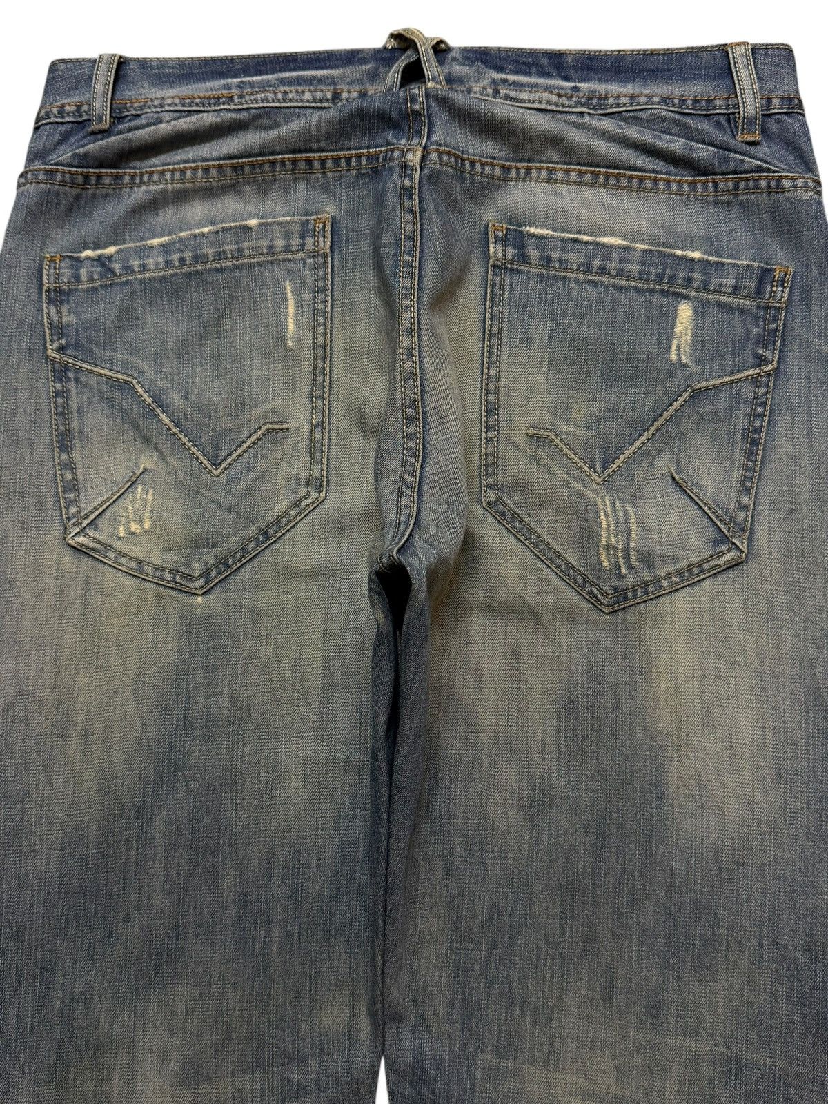 Hysteric Glamour Vintage Y2K Japanese Brand Blue Faded Wash Distressed Jeans Size US 34 / EU 50 - 4 Thumbnail